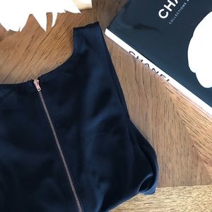 Black zip up sheer tank